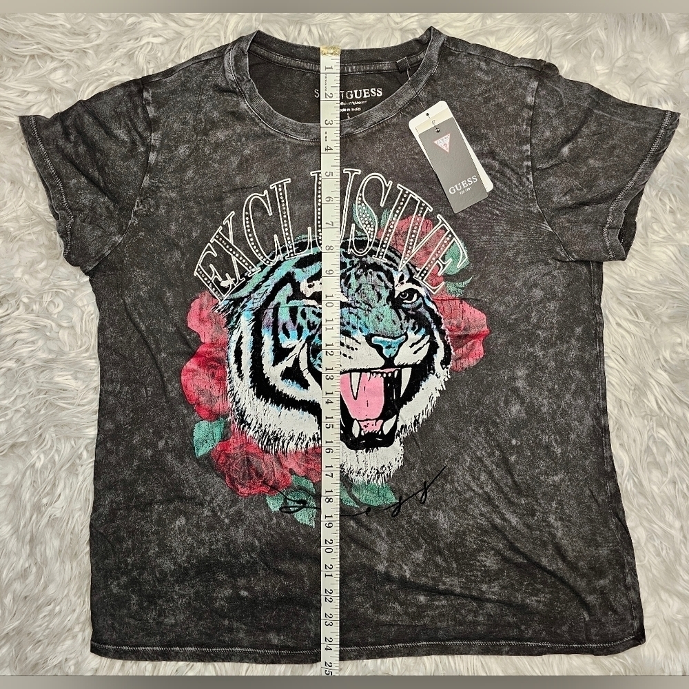 NEW Guess Womens Cotton Stretch Graphic T-Shirt - Picture 7 of 8